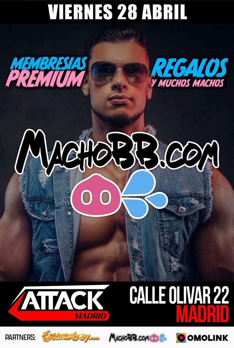 VIERNES 28 de ABRIL <a href="/machobbcom/">MachoBB.com</a> 🐽💦 en ATTACK CLUB MADRID‼️

Estamos de vuelta para brindarte la fiesta con más morbo del panorama‼️

REGALO de MEMBRESÍAS PREMIUM <a href="/machobbcom/">MachoBB.com</a> 🐽💦 para todos y SORTEO de REGALOS‼️

⬇️MÁS INFO AQUÍ⬇️
instagram.com/p/CrXJFVFqUSI/…
attack-club.com/es/fiestas/gay…