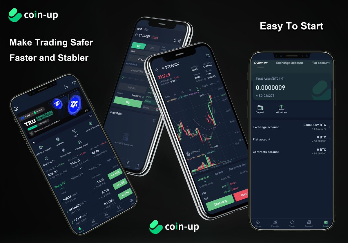 💚Always aiming to make crypto trading safer, faster and stabler.
💚New user friendly.
💚Easy to start.

👉Find us on coinup.io😉