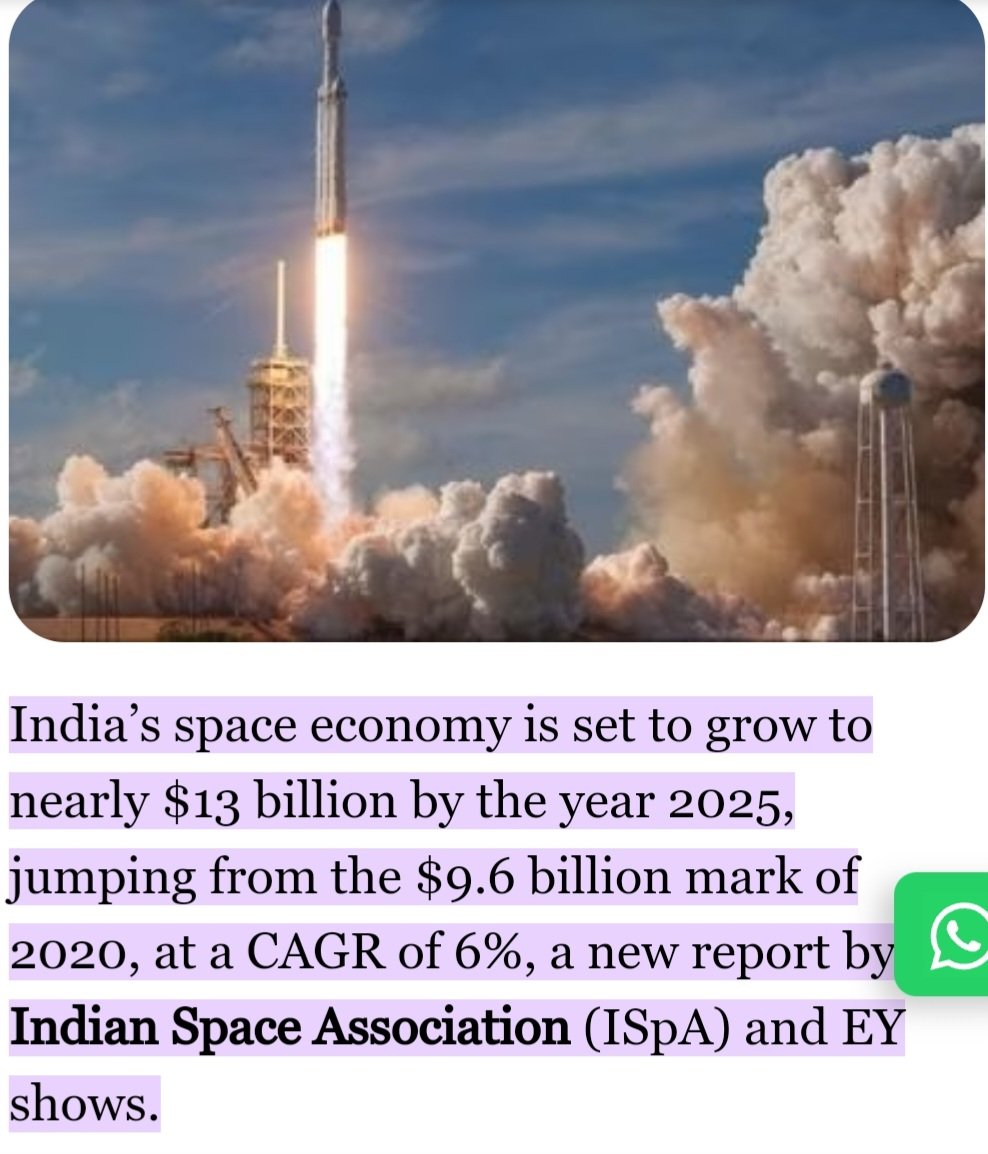 rituparnasarm10's tweet photo. #TeLEOS2 SAR payload provide all day night Coverage n capable of imaging at 1m full polarimeter resolution, India Space $13 bn by 2025
1)Satelite mfd sectors to grow $3.2 bn market
2)Launch services to grow $1bn
3)Ground services to grow $4bn
4)Satelite Services to grow $4.6 bn https://t.co/AfhEetMDFa