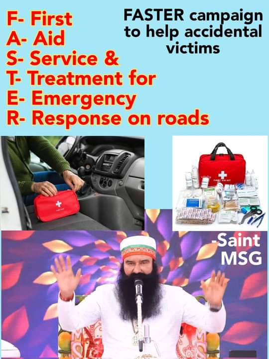 _Annu6's tweet photo. With the inspiration of Revered Saint Dr Gurmeet Ram Rahim Ji under #FasterCampaing in which volunteers of Dera Sacha Sauda keep a well equipped first aid kit in their vehicles,in case someone meets with an accident, it can save someone's life and reduced their pain. https://t.co/Afjrb6FcFk