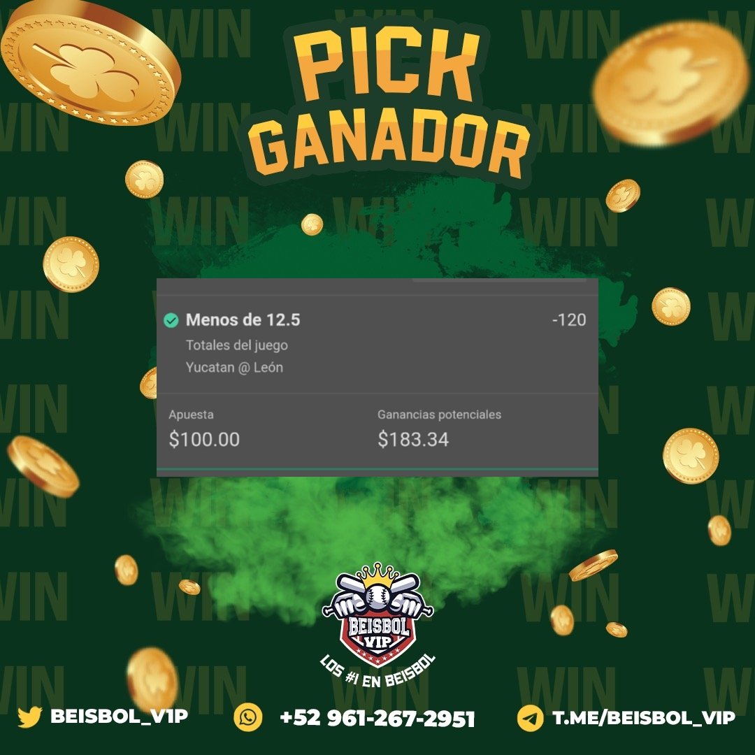 Beisbol_VIP's tweet image. Nos vamos con este Pick ganador ✅💰
