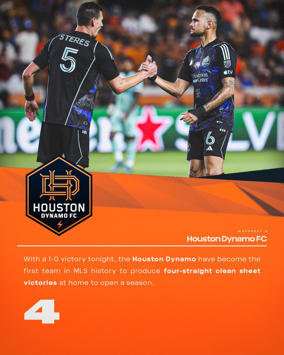 MLS Communications (@mls_pr) on Twitter photo With a 1-0 victory tonight, the <a href="/HoustonDynamo/">Houston Dynamo FC</a> have become the first team in <a href="/MLS/">Major League Soccer</a> history to produce four-straight clean sheet victories at home to open a season. With a 1-0 victory tonight, the <a href="/HoustonDynamo/">Houston Dynamo FC</a> have become the first team in <a href="/MLS/">Major League Soccer</a> history to produce four-straight clean sheet victories at home to open a season.