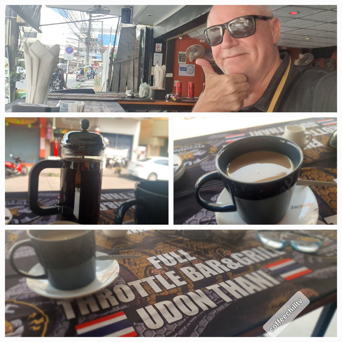 CoffeeChill3's tweet photo. French Pot Fabulous @ The Full Throttle Bar and Grill on Soi Sampan Udon Thani Isaan Northeastern 🇹🇭 Thailand @CoffeeChill3 #frenchpot #plunger #plungercoffee #coffeechilltv #udon #isaan #coffeelovers #cafereview #aussieblokes #CoffeeChill3 https://t.co/XgWJgVgUqb