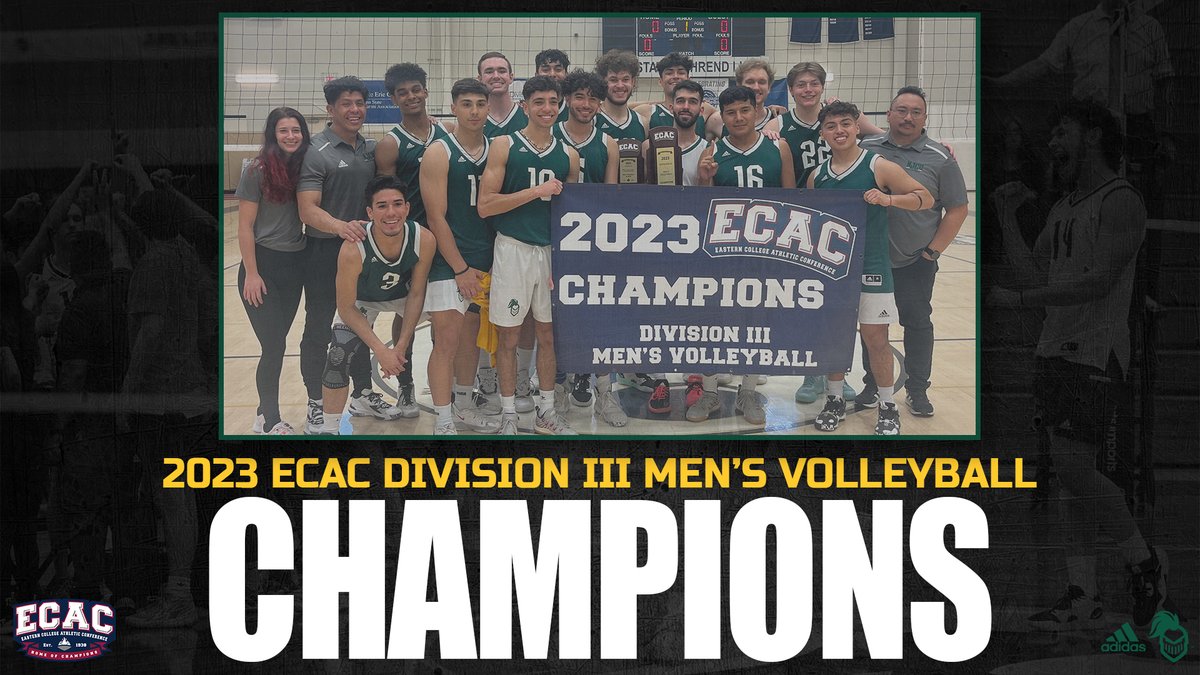 NJCUAthletics's tweet photo. #JCVICTORY | CHAMPS! @NJCUMVolleyball Captures @ECACSports Crown in Thrilling, Five-Set Comeback at Top-Seeded PSU Behrend! DaSilva Named Tournament MVP Following Career-Best 21 Kills.
📰: https://t.co/f0YY3FjlbM
#GothicKnights | #JerseyCitysTeam | #d3vb https://t.co/za8N1U1zFA