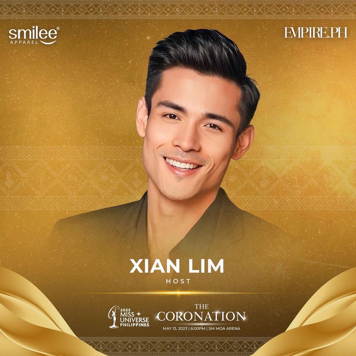 team_AXL2's tweet photo. Hearthrob actor and filmaker, Xian Lim, takes the stage as host of the Miss Universe Philippines 2023 Coronation Night on May 13th!
Get your tickets at any SM Tickets Outlets or book online through this link: https://t.co/n2yKv3druf  @xianlimm @vivaartistsagency https://t.co/5zBBv7t9fS