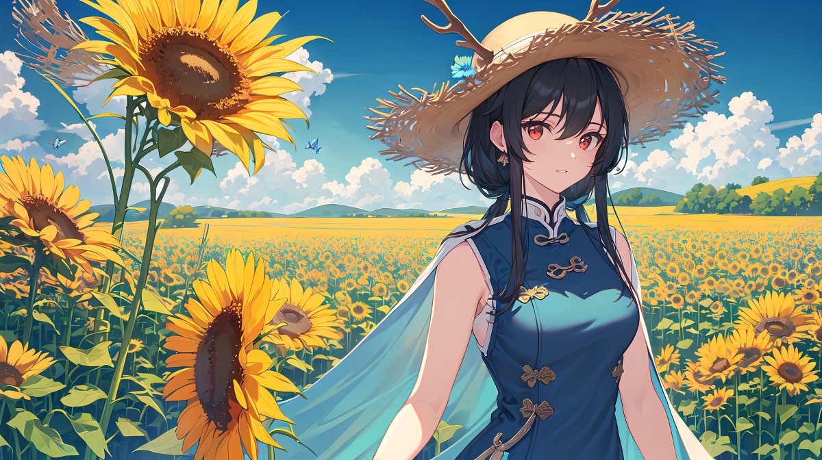 Matthewxy2's tweet photo. Golden Petals and Azure Reverie #オリジナル #中国风 #���娘 #古风 #チャイナドレス #ひまわり #向日葵 #AIイラスト #透��へそ #女体美 https://t.co/se9br8zD8M https://t.co/8yRlkRZdmu