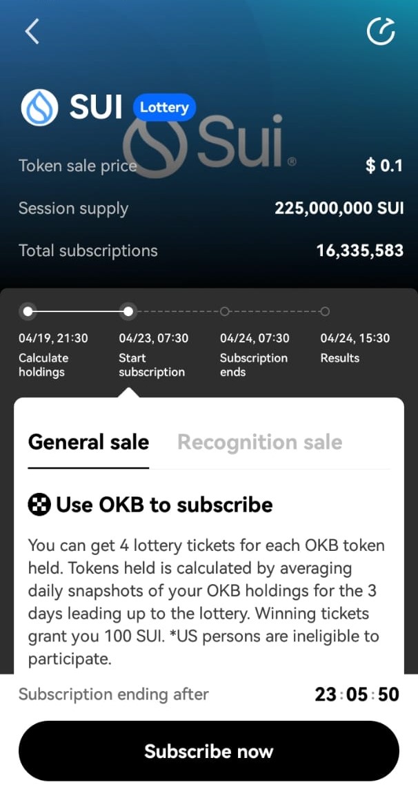 cryptos_key's tweet image. #Sui Sale Subscription starts on OKX.

Hurry up and Subscribe!!

Congratulations On your winning Tickets!

SUI🚀 200x Coin!!

#okx #okb #sui #sale #crypto