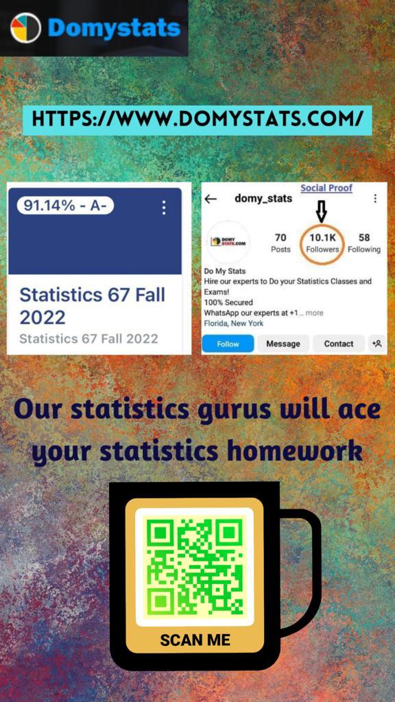 statisticsprohw's tweet photo. @anagsepulveda @anagsepulveda Are you struggling with your online STATS class ?

 Our experts can help you get the A+ you deserve ! 

Scan the link below and hire them today 👇 

#ExpertAssistance #StatsHelp https://t.co/fEBYgoUyYZ