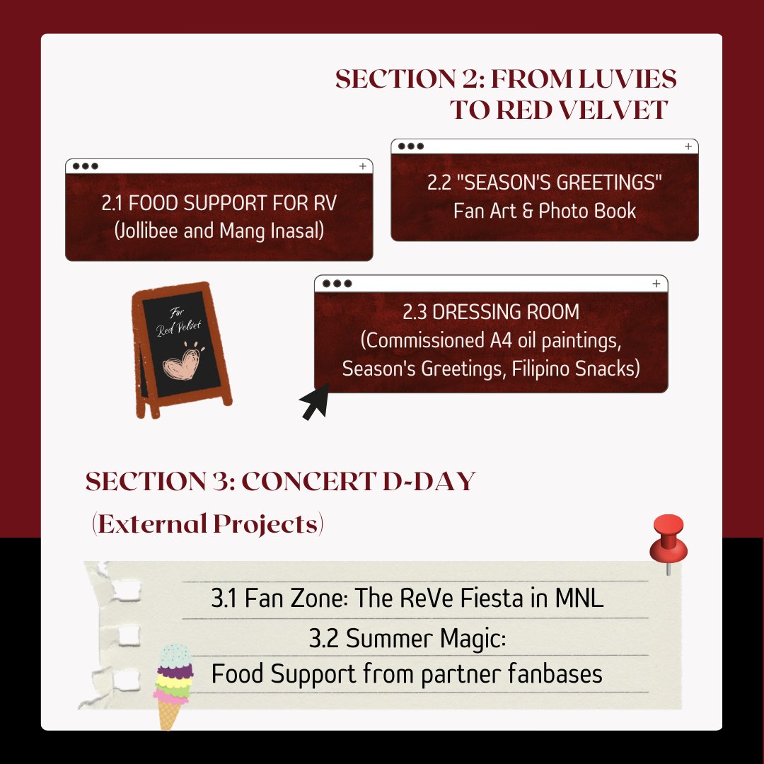 teamRVPH_'s tweet photo. Hello, Luvies! Here are details of the proposed #REDVELVETinMNL2023 projects by RVPH &amp; @oneforRV5. These were originally planned to be posted once approved to avoid false hope—hence our silence. Rest assured that we're preparing to give you &amp; RV the best concert experience. https://t.co/Ydf22hz7eo