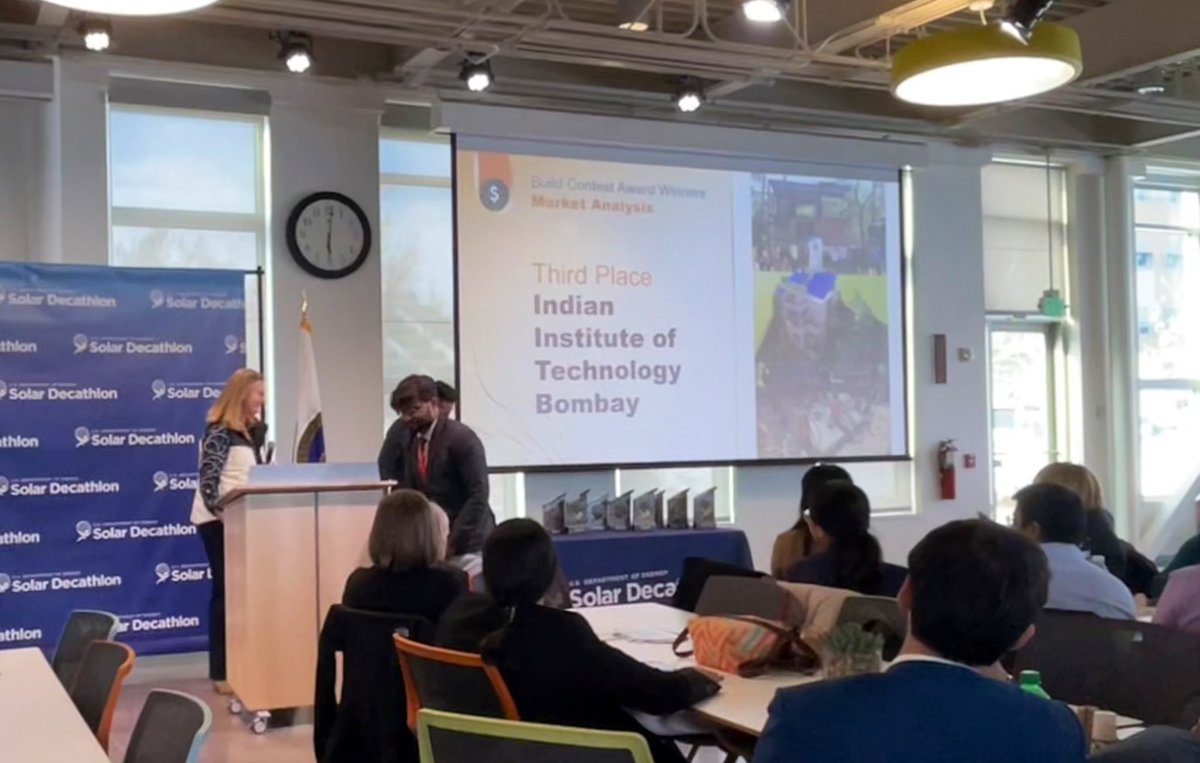 WeAreLegence's tweet photo. Congrats to the Market Analysis Contest Awards winners at the #SolarDecathlon! Legence’s Chief Sustainability Officer, Deb Cloutier, presented on behalf of Legence, recognizing excellence in the home’s appeal, affordability &amp; attainability to the target audience. #WeAreLegence https://t.co/bxb4gzRR18