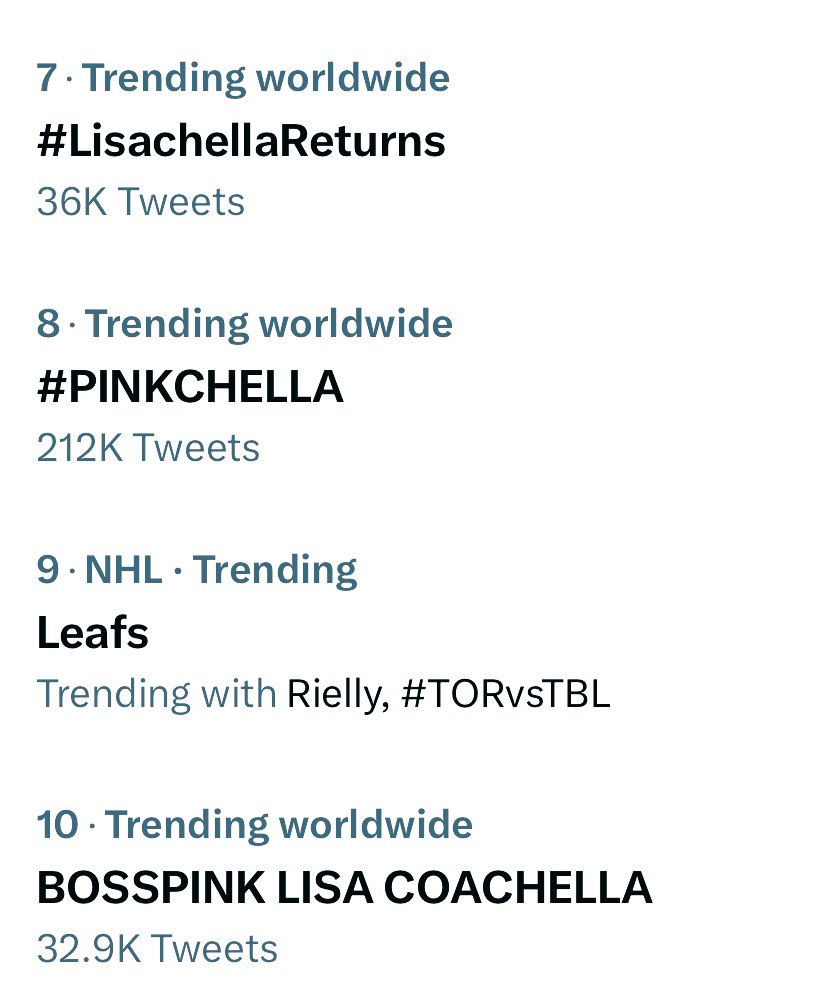 LISA_US_FUNDS's tweet photo. Trending worldwide at 7 and 10!

BOSSPINK LISA COACHELLA
#LisachellaReturns https://t.co/j2VjV26ke8