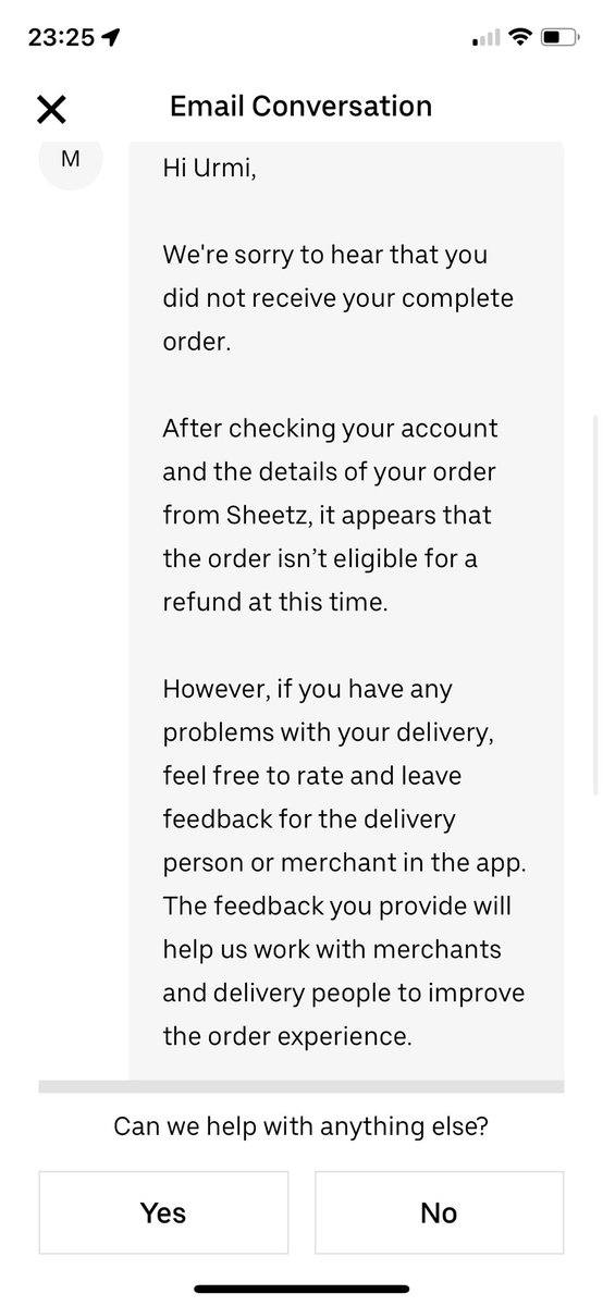 urmipathak's tweet photo. @Uber @UberEats After I tweeted that my items were missing on ubereats . I tweeted and uber took down my tweet. They sent me a link to join the private chat and I did in hope that they will do something about it. I have attached the ss of the conversation. https://t.co/IKwwvetGHh