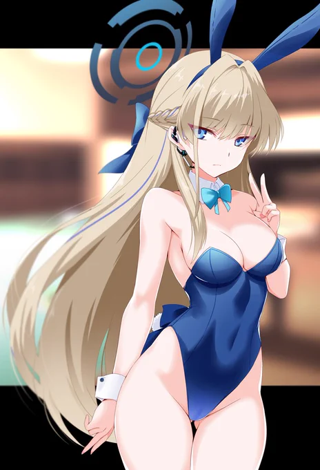 トキのバニーガールが凄く鋭角だったので我慢できず描いてしまいました^^無表情ピースっていいよね・・・#トキ#バニーガール#ブルアカ#ブルーアーカイブ 
