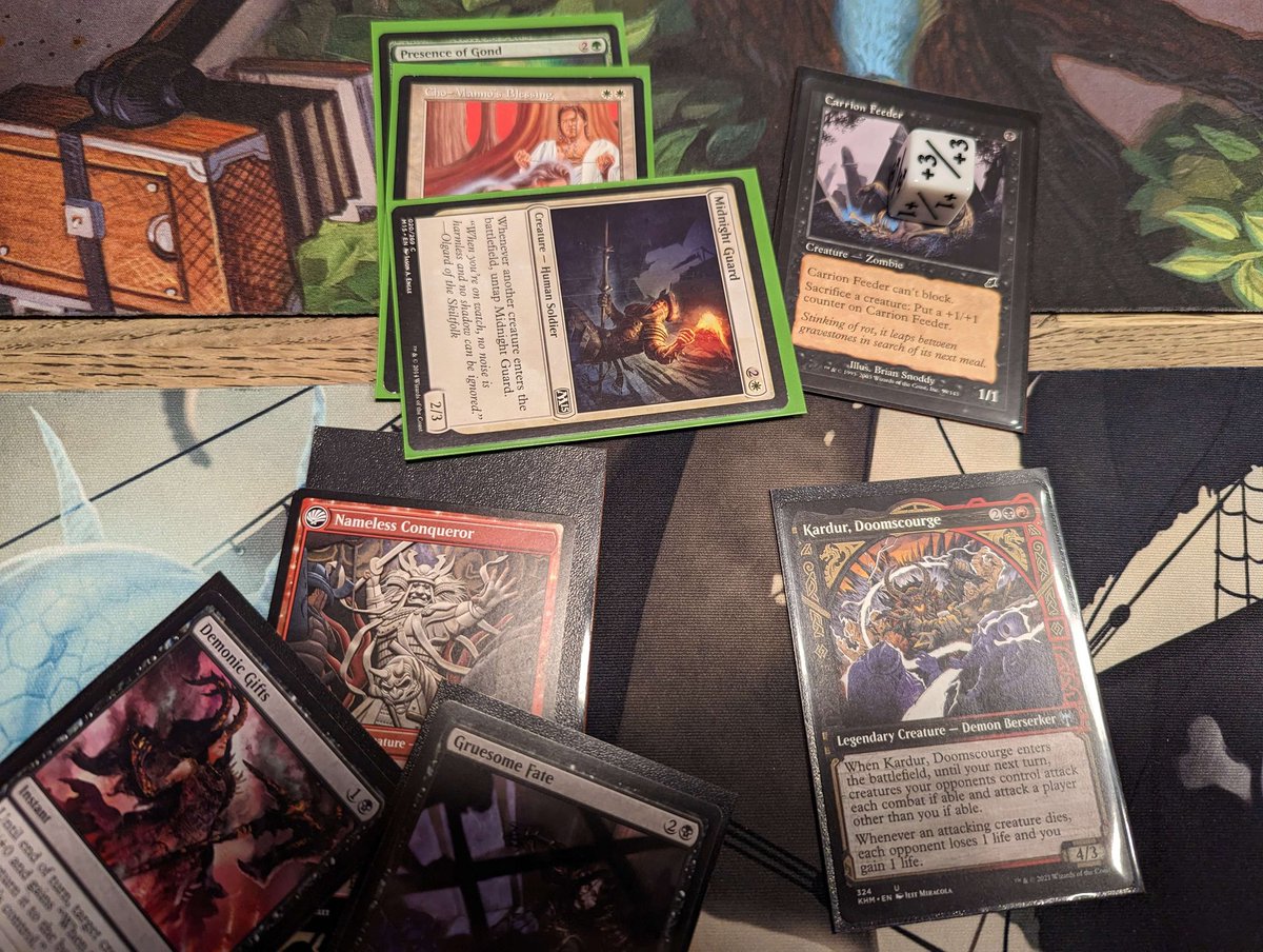 CelticMajora's tweet photo. Had 21 people at the local #pdh night this month! My favorite moment from the night was when I said, "It's Gond'n time" then proceeded to Gond all over the board... then my opponent stole my Midnight Guard and Gond'd me on their turn to win the game. https://t.co/CRkvIXeXdG