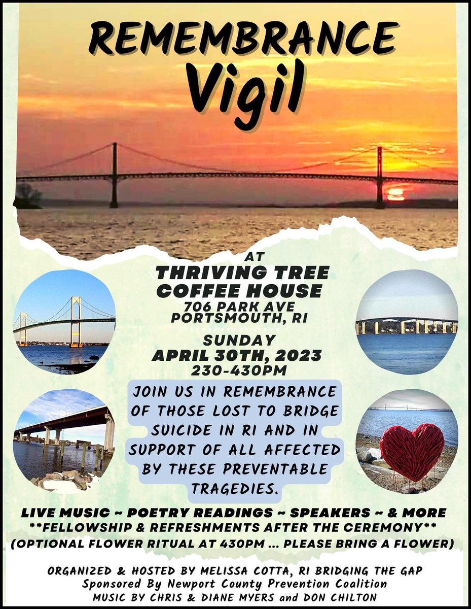 Come listen to some heartfelt music performed by Christopher Myers &amp; Diane Myers, Don Chilton playing beautiful original tunes on his Conch Shells, inspiring readings and words of hope. A gathering with refreshments &amp; flower ritual will follow the ceremony. Please bring a flower.