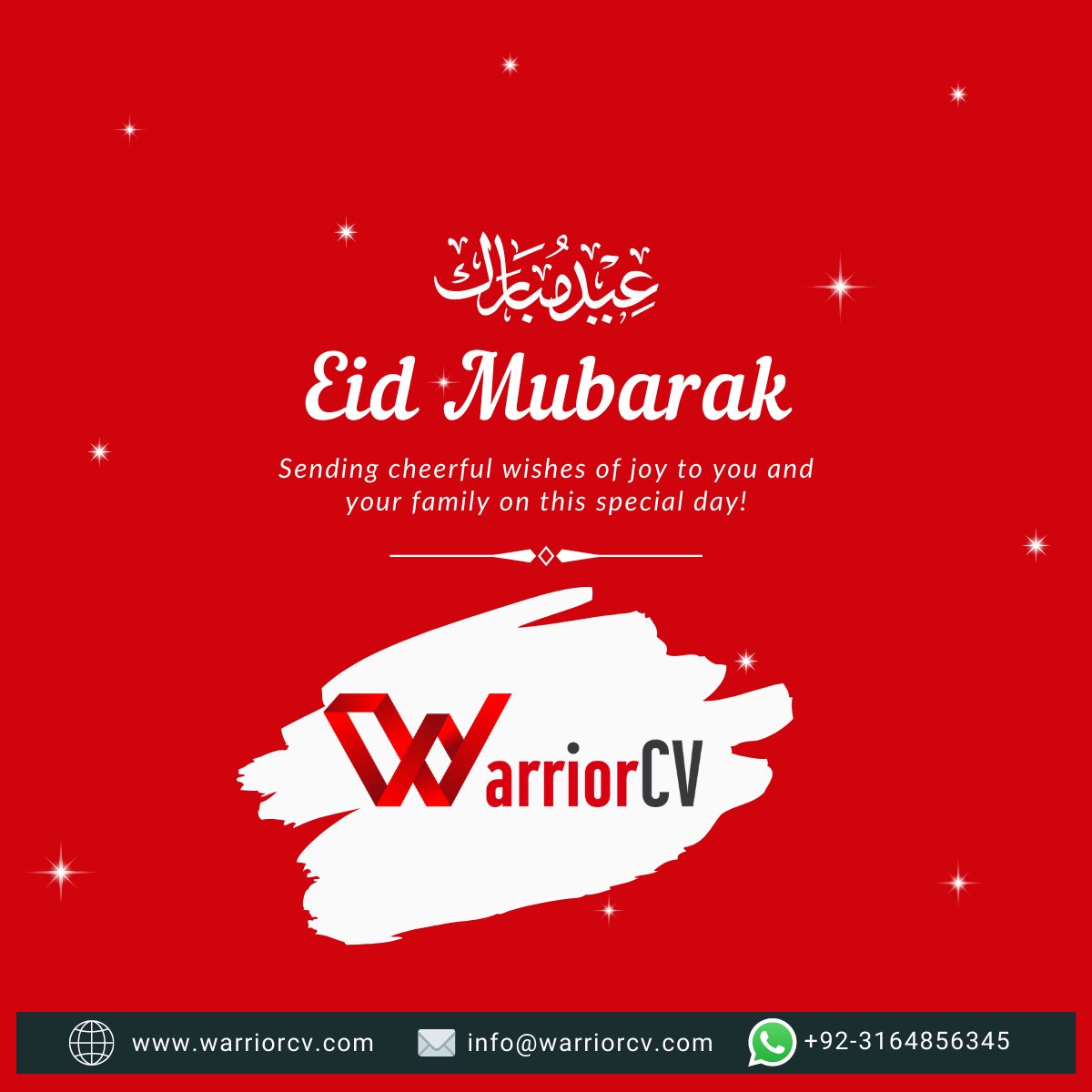 warrior_cv's tweet photo. Eid Mubarak to all of you! 🌙✨🕌

Wishing you and your loved ones abundance of joy and countless blessings on this auspicious occasion of Eid. 

#WarriorCV #EidMubarak #Eid2023 #happyeid #عيد_مبارك #EidAlFitr #Celebration #Love #Blessings https://t.co/Hmxo2DzgFM