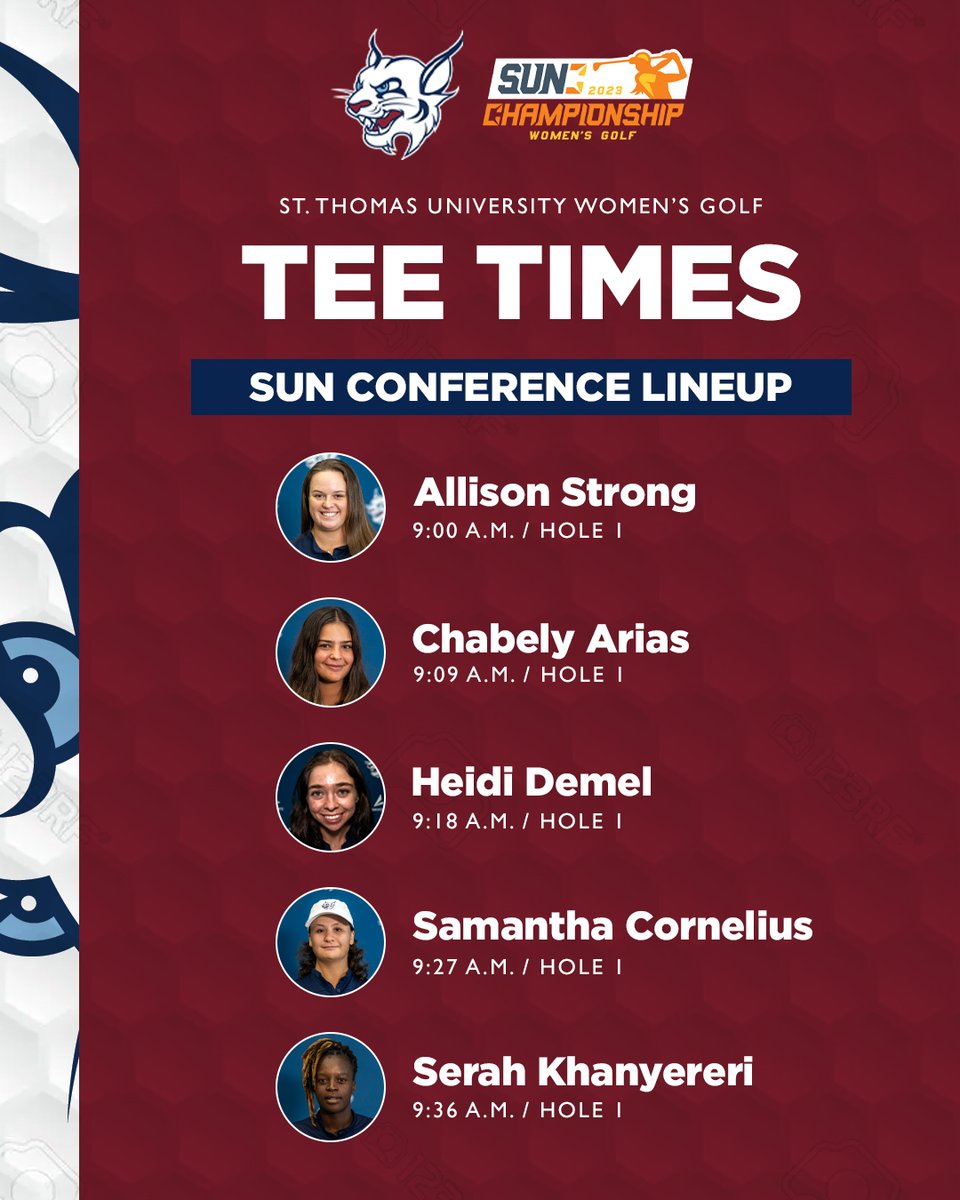 STUGolf_'s tweet photo. Here are our #SUNGolf Conference Tournament Lineups! ☀️⛳️

WLiveStats - https://t.co/e1URYv9zhC
MLiveStats - https://t.co/dT5Z6M2xhf

#STUGolf https://t.co/qXURL91FI6