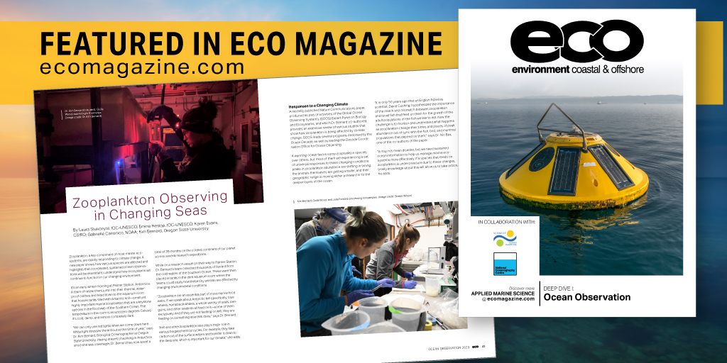 The work that the <a href="/GOOSocean/">The Global Ocean Observing System (GOOS)</a>  Biology and Ecosystem Panel of the <a href="/IocUnesco/">UNESCO Ocean</a> has been doing on global observations of #zooplankton and their importance for understanding change in the global #ocean is featured in this month's edition of <a href="/ecoMagNews/">ECO Magazine</a>. Link: digital.ecomagazine.com/publication/?i…