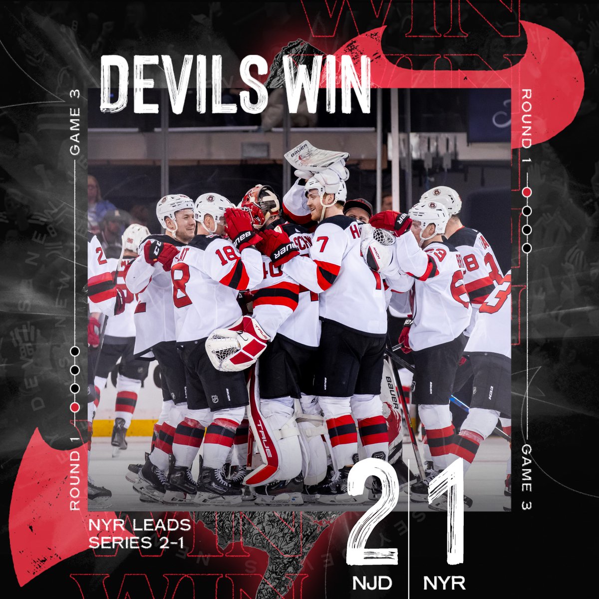 NJDevils's tweet photo. THAT’S A DUB. 

Game Story: https://t.co/UIkkvrfC1d https://t.co/bXL34fSJvH