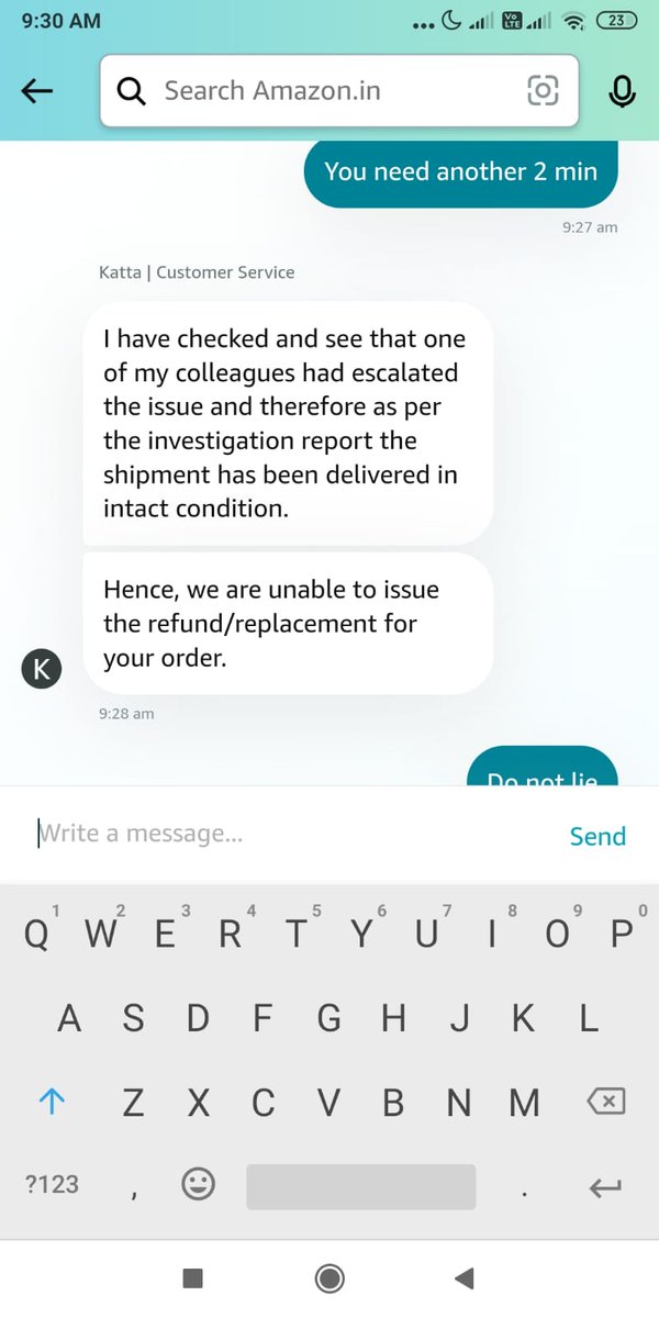 Parantak_Soni's tweet photo. @AmazonHelp My wife has already done these things and over there as well your support team outrightly said that they won't be able to help us.
Such gimmicks you guys play with one's hard earned money. See below screenshots for your reference. #Scamsters #Fraudsters #Cheaters https://t.co/dzZziWl0pc