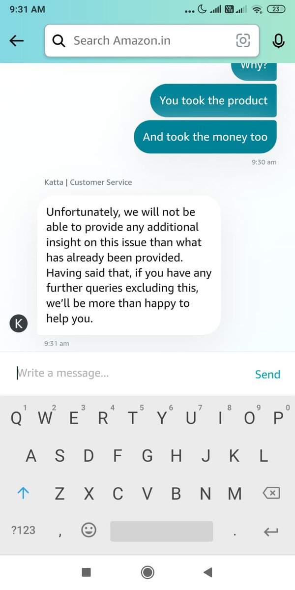 Parantak_Soni's tweet photo. @AmazonHelp My wife has already done these things and over there as well your support team outrightly said that they won't be able to help us.
Such gimmicks you guys play with one's hard earned money. See below screenshots for your reference. #Scamsters #Fraudsters #Cheaters https://t.co/dzZziWl0pc