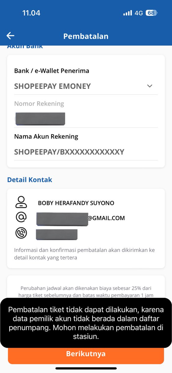 Bobyhfs's tweet photo. @KAI121 hallo kak, ini kenapa ya tidak bisa di refund pembatalan secara online? Karena posisi saya sedang sakit sekarang dan tidak bisa ke stasiun terdekat untuk melakukan pembatalan tiket, apakah bisa untuk di bantu? 

Terima kasih https://t.co/WorOmkWEf5