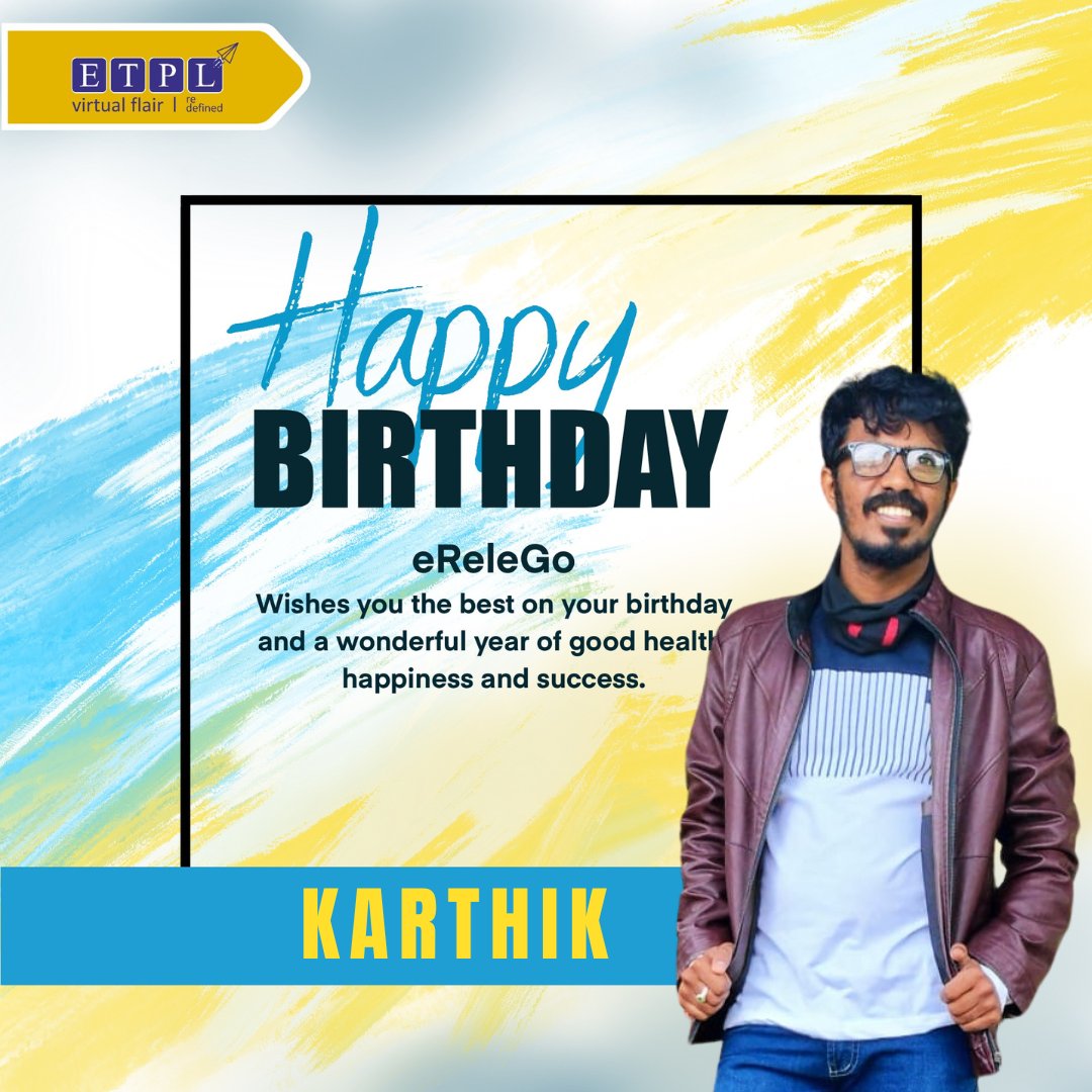 erelego's tweet photo. "Another Year of Amazing Achievements and Adventures!"
Happy Birthday to Karthik R 🎉🎂🎁
We wish you a year filled with joy, love, and continued success in your personal and professional life. 🥳🎈
#birthdaycelebration #teamculture #eReleGo #ETPL https://t.co/FyXMbG02Hc