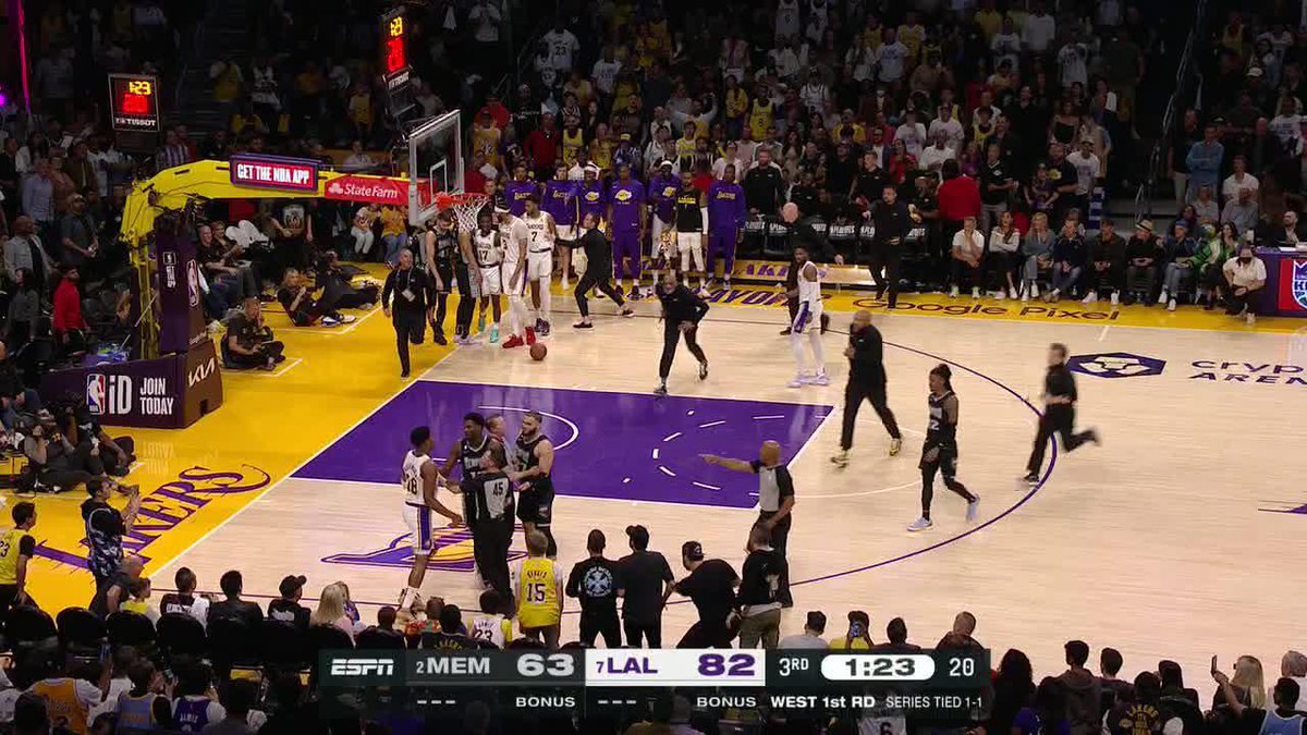 NBA on ESPN on Twitter "LakersGrizzlies getting chippy 😳"