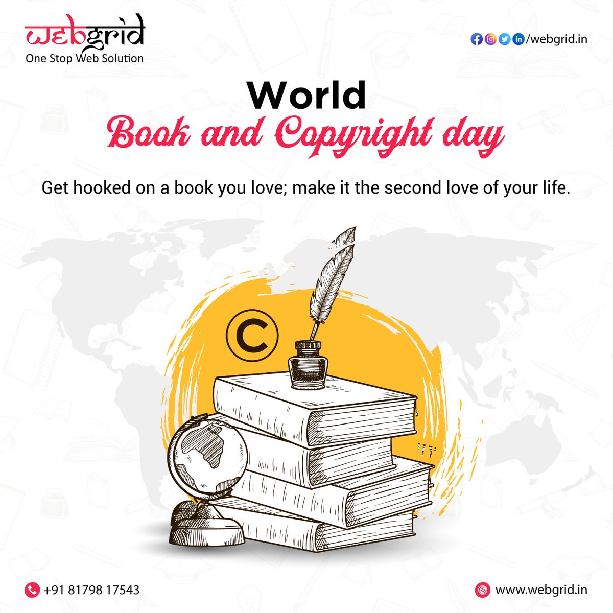 web_grid's tweet photo. Let’s all keep the tradition of book reading alive. As your closest pal, a book is your bridge to the past and the future. Try packing a book instead of a Kindle.- The Avantech Web Grid Team wishes all a very Happy World Book &amp; Copyright Day.

#Webgrid #worldbookandcopyrightday https://t.co/2aYzf3OOJM