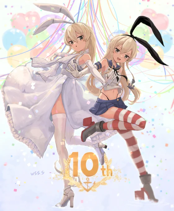 艦これ10周年おめでとうございます!!10周年なので、図鑑No.010 島風!!#艦これ10周年 