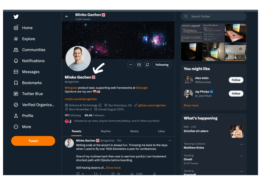 Hey <a href="/mgechev/">Minko Gechev</a>, I am very curious to know how you added <a href="/angular/">Angular</a> logo after your name.

Would you like to share this little secret? 😂😂