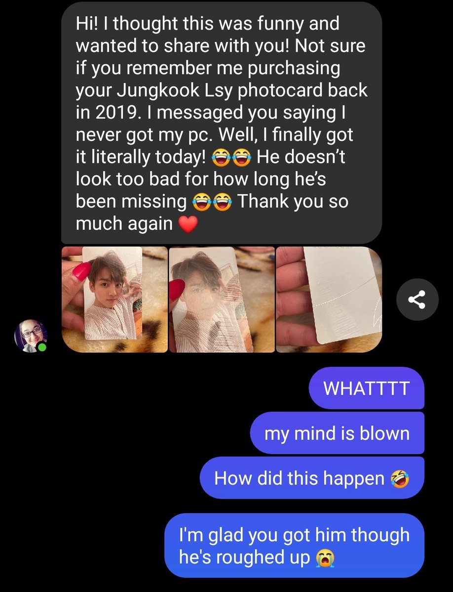 rephangirl4ever's tweet photo. This is crazy.....the Jungkook I mailed out 4 years ago just arrived😭 https://t.co/R1tCBD8gzz