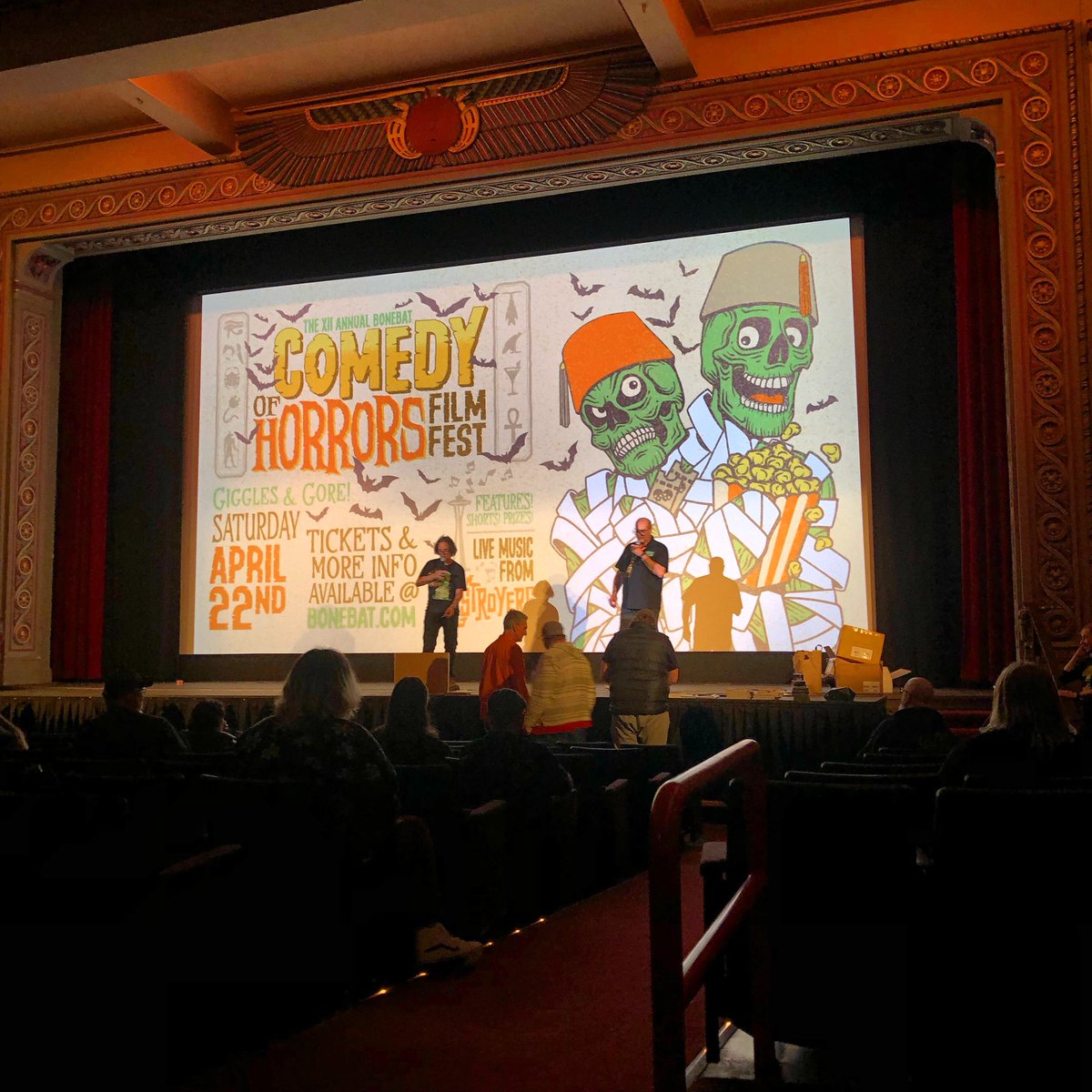 seattlescreams's tweet photo. Still going strong!
#bonebat #bonebatcomedyofhorrorsfilmfest #horror @BoneBat https://t.co/Ff7MDQom6e
