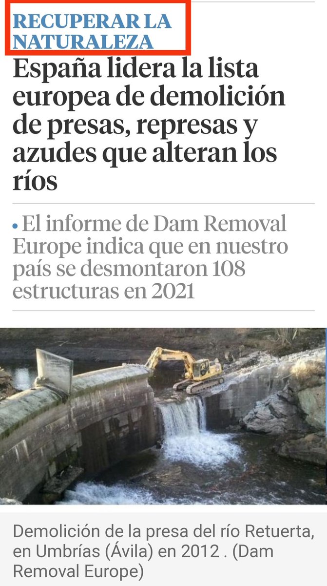 <a href="/sextaNoticias/">laSexta Noticias</a> También podemos cargarnos presas a cascoporro y llamarlo "recuperación de la naturaleza" para que los pececitos puedan remontar los ríos.