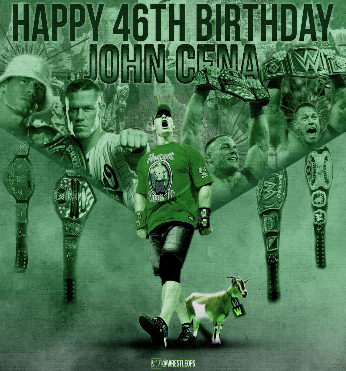 Happy 46th Birthday to one of if not arguably the very greatest to ever do it.

An undeniable impact &amp; legacy on a whole generation &amp; more.

A true generational talent &amp; human.

The one &amp; only, <a href="/JohnCena/">John Cena</a>.