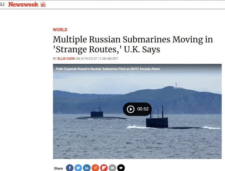 DagnyTaggart963's tweet photo. British government is concerned that Russian submarines "in the North Atlantic, in the Irish Sea and in the North Sea" have begun to use unusual routes for their movement, Newsweek.

"Phantoms of the ocean" also worries other NATO countries.
1/2 https://t.co/GiPUiHsAbn