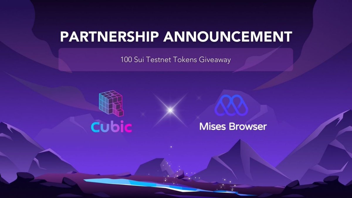 cubicgamesxyz's tweet photo. New partnership: @Mises001 🤝 @cubicgamesxyz 🎉

💰To buidl @SuiNetwork together, we’re giving away 100 $SUI Testnet Tokens!

Enter: 
✅ Follow, rt and ❤️ 
✅ Complete the Tasks: https://t.co/hnXv2X0qnA

#Sui #Suinami #Giveaways https://t.co/do6SukKVA1