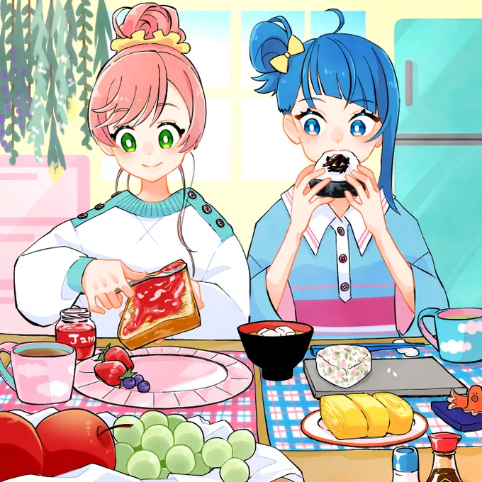 pixivision「どっちが好き?ご飯VSパンのイラスト特集」にて、こちらのイラストを掲載していただきました!  