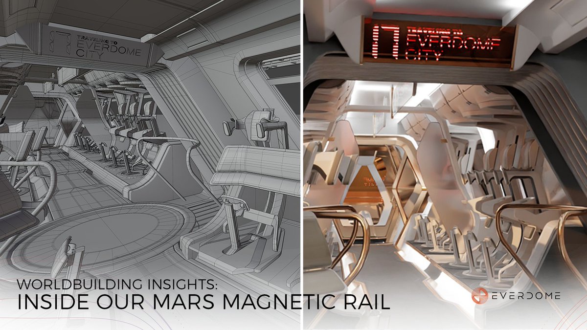 humainweb3's tweet photo. Everdome lifts the veil on design &amp; worldbuilding processes with a deep dive on our Mars Magnetic Rail transit system.

Creating the detail for a truly unique metaverse adventure.🚟🏗️

Discover more👉 https://t.co/ZAbSyKUmed

#TheJourneyHasBegun https://t.co/ucUUudKefD