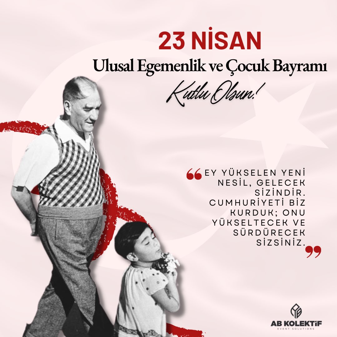 Mustafa Kemal Atatürk’ün çocuklara armağan ettiği #23Nisan Ulusal Egemenlik ve Çocuk Bayramımız kutlu olsun…