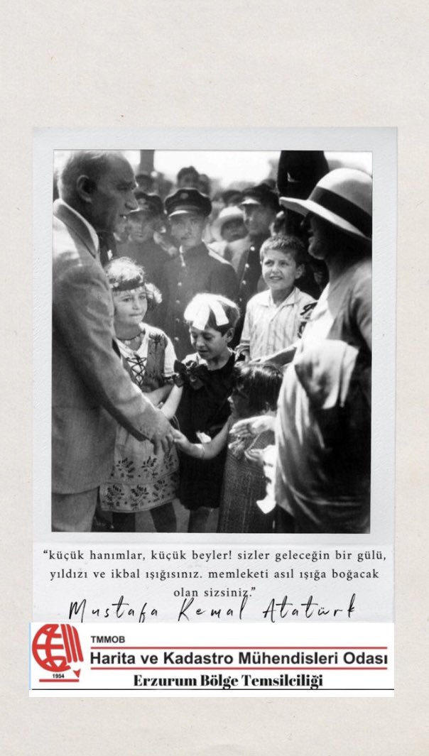 Sevgili çocuklar; biliniz ki bayrağını, vatanını, milletini, ailesini ve arkadaşlarını seven çocukları, mutlu bir gelecek, bilimde, teknolojide çağı yakalamış, hatta çağın üstüne çıkmış bir Türkiye beklemektedir. 
23 Nisan Ulusal Egemenlik ve Çocuk Bayramımız kutlu olsun.