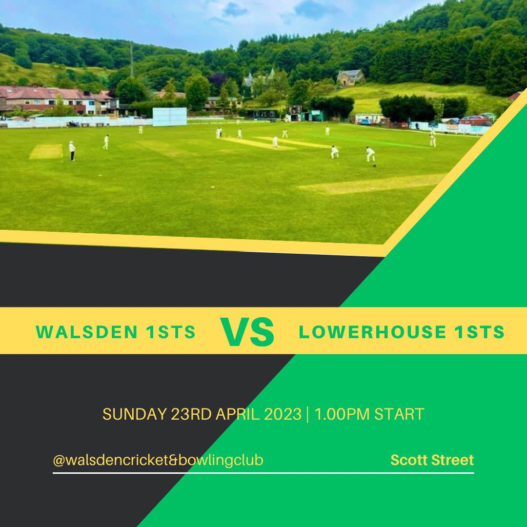 WalsdenCC's tweet photo. Today - Bar opens at 11.30am. 
🏏1st  team v Lowerhouse - 1pm. 
Newcastle v Spurs - 2pm. 
Man Utd v Brighton - 4.30pm. 

Come and join us.

🟢🟡🏏 https://t.co/lLk3EK6Jq8