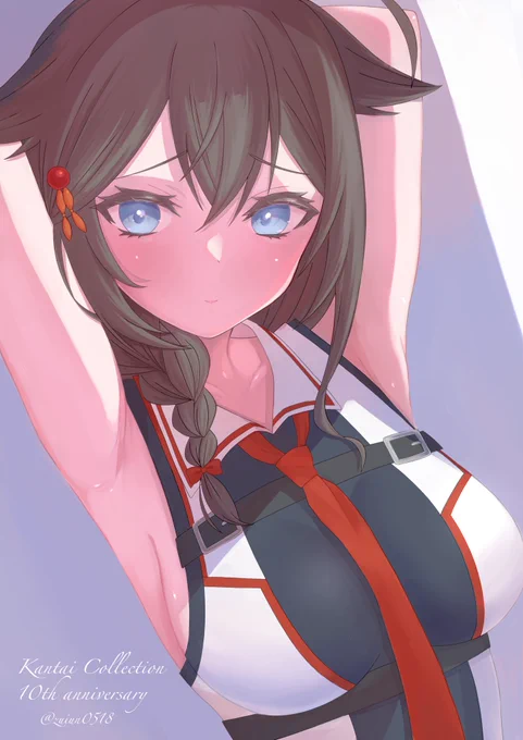 艦これ10周年おめでとうございますしぐれ改三に夢を見ている絵 