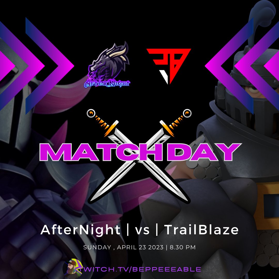 Team_AfterNight's tweet photo. 🏆 @GametosMini
🎮 Group stage day 6
📆 Sunday 23 April
🕓 8.30 pm
⚔️ @TrailblazeGG
#CR #AFTERNIGHT #COMPETITIVE https://t.co/bBFlvA0vB6