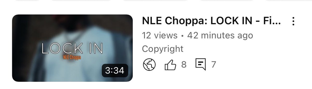 New video Don't forget to support me by subscribing and liking

NLE Choppa: LOCK IN - Fieldz youtu.be/8j1QTxFxtqA via <a href="/YouTube/">YouTube</a>