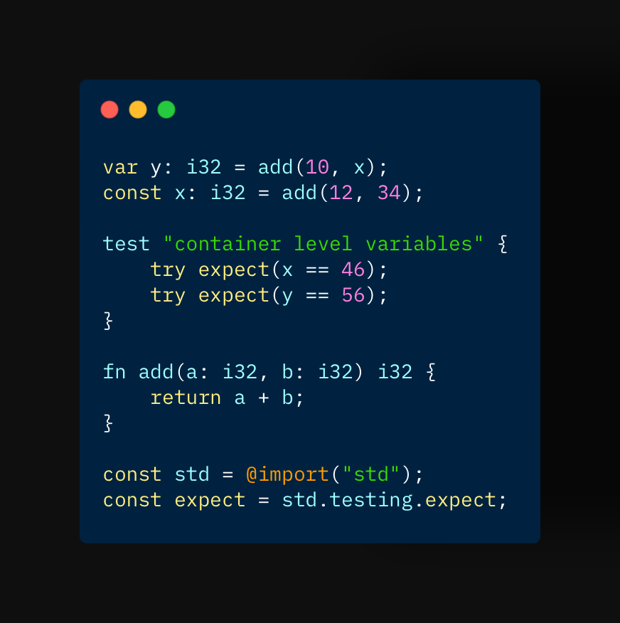 <a href="/ziglang/">Zig</a>'s Top level &amp; Container variables are order-independent and lazily analyzed. 

The more I use it, the more I find myself enjoying it.