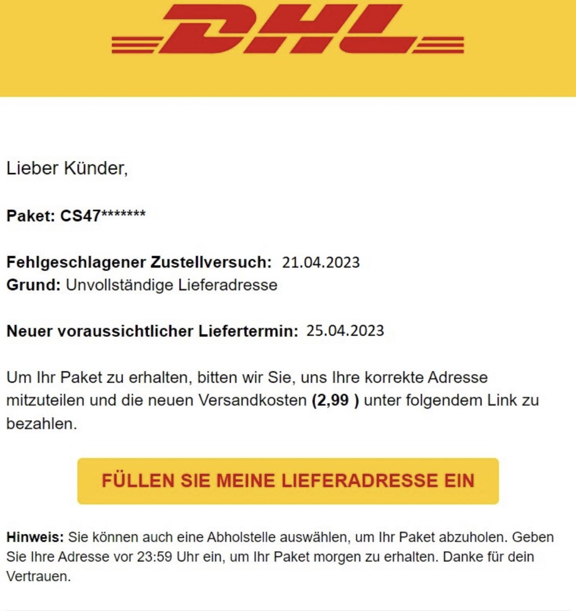 katerlevitv's tweet photo. Lieber Künder… ich kann das alles nicht mehr… gebt euch doch bitte ein bisschen mehr Mühe… #fake #nichtdhl https://t.co/UiRUgkszHl