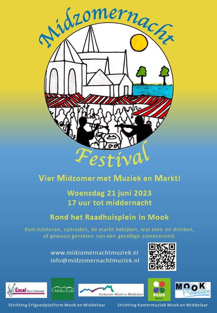 Noteer in de agenda: midzomernachtfestival op 21 juni a.s. in Mook. Trente Plus is erbij. Meer info volgt.