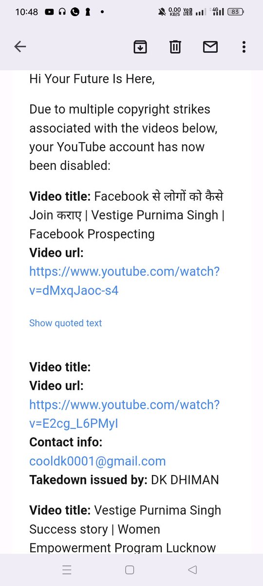 officesandeep77's tweet photo. Its disgusting. A hard work of 2.5 years and someone tried to lower the competition and gave fake strikes to delete my Channel and Youtube Accepts it . How &amp; Why ??
Link :- https://t.co/4MUY9o4Oqc

@YTCreatorsIndia @YouTubeIndia @YouTubeCreators @YouTube https://t.co/4CgtSTvIYH
