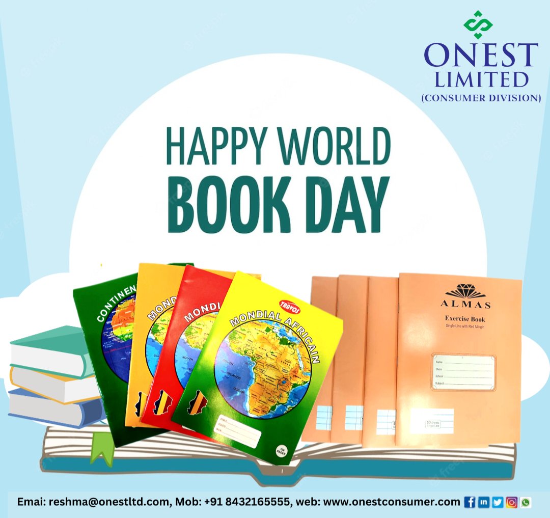 Onest_OCL's tweet photo. Give your children the best friend for their life, our books will always stay with them…. Happy World Book Day!

#onestlimited #onest #onestconsumer #comsumer #consumergoods #stationery #Book #books #notebook #worldbookday #bookday #stationerybook #fmcg #expoter https://t.co/WqHKlEFX4G